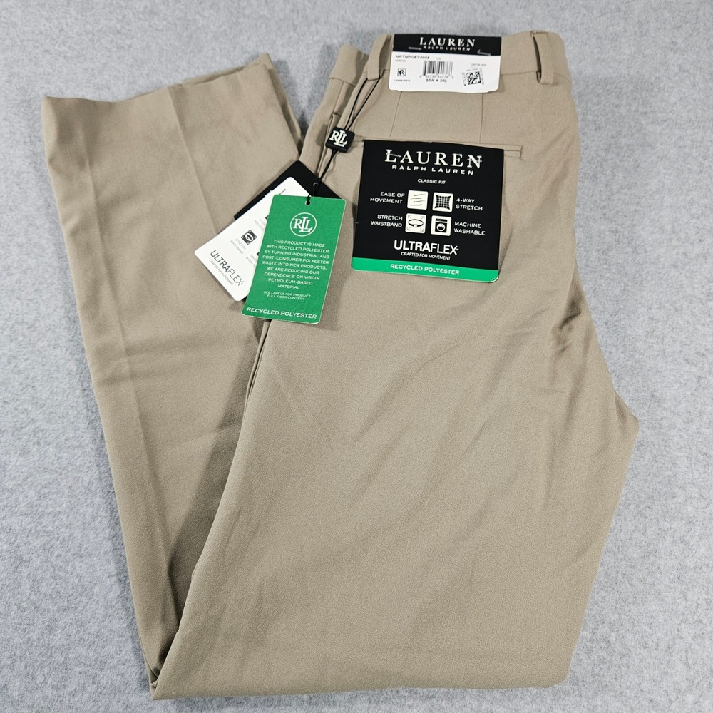 Lauren Ralph Lauren Pants Mens 30x30 Tan Dress Norton Classic Fit Ultra Flex NWT
